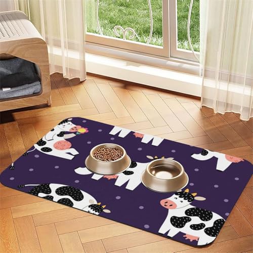 Lustige Kühe Lustiger Bauernhof,Futtermatte für Haustiere, Tischsets aus PU-Leder für Katzen und Hunde,40x60cm Lustige Kühe Lustiger Bauernhof,Futtermatte für Haustiere, Tischsets aus PU-Leder für Katzen und Hunde,40x60cm von InOmak
