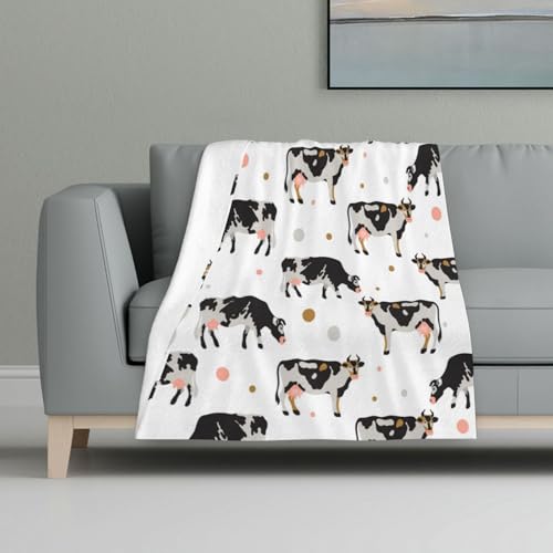 Milch gefleckte Kuh Schwarze Kuh,Decke, warme Anti-Pilling-Flanell-Plüsch-Überwurfdecke, 81 x 122 cm Milch gefleckte Kuh Schwarze Kuh,Decke, warme Anti-Pilling-Flanell-Plüsch-Überwurfdecke, 81 x 122 cm von InOmak