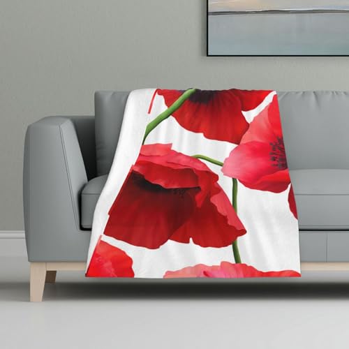 Mohn Nahtlose Muster,Decke, warme Anti-Pilling-Flanell-Plüsch-Überwurfdecke, 81 x 122 cm Mohn Nahtlose Muster,Decke, warme Anti-Pilling-Flanell-Plüsch-Überwurfdecke, 81 x 122 cm von InOmak