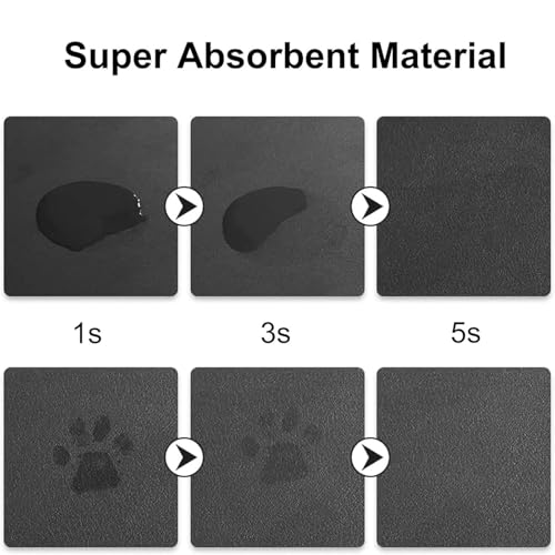 Mushroom Fungus Pattern,Waterproof Pet Feeding Mat,PU Leather Placemats for Cat Dog Water Bowl,Food Mats,30x45cm von InOmak