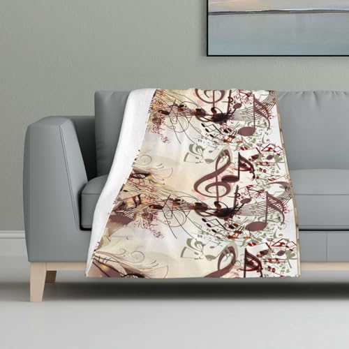 Musiknoten,Decke, warme Anti-Pilling-Flanell-Plüsch-Überwurfdecke, 81 x 122 cm Musiknoten,Decke, warme Anti-Pilling-Flanell-Plüsch-Überwurfdecke, 81 x 122 cm von InOmak