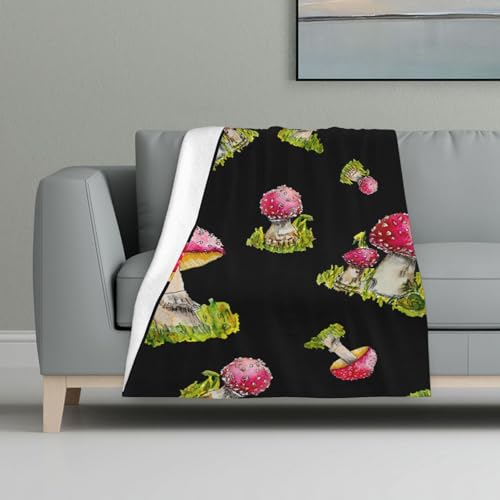 Muster des roten Fliegenpilzes,Decke, warme Anti-Pilling-Flanell-Plüsch-Überwurfdecke, 81 x 122 cm Muster des roten Fliegenpilzes,Decke, warme Anti-Pilling-Flanell-Plüsch-Überwurfdecke, 81 x 122 cm von InOmak