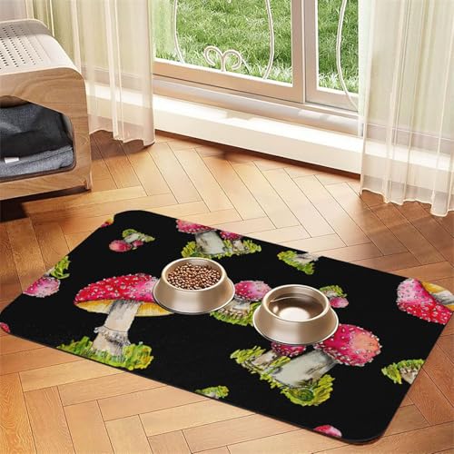 Muster des roten Fliegenpilzes,Futtermatte für Haustiere, Tischsets aus PU-Leder für Katzen und Hunde,30x45cm Muster des roten Fliegenpilzes,Futtermatte für Haustiere, Tischsets aus PU-Leder für Katzen und Hunde,30x45cm von InOmak