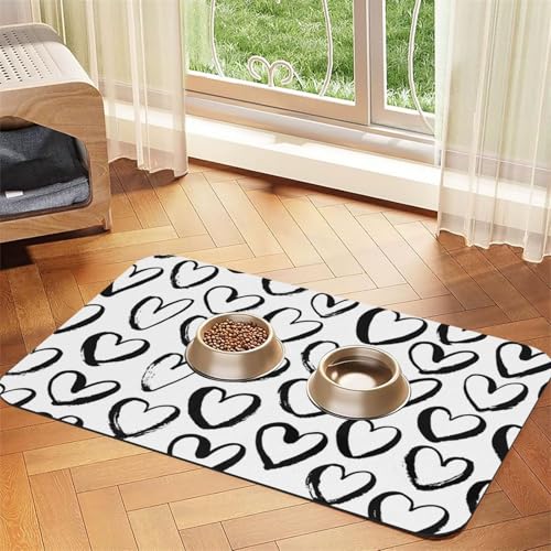 Nahtloses Muster mit Herzen,Futtermatte für Haustiere, Tischsets aus PU-Leder für Katzen und Hunde,30x45cm Nahtloses Muster mit Herzen,Futtermatte für Haustiere, Tischsets aus PU-Leder für Katzen und Hunde,30x45cm von InOmak