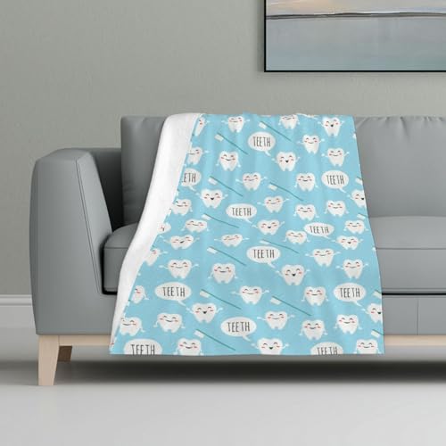 Niedlicher Zahnarzt Dental Hygienist Print Blau,Decke, warme Anti-Pilling-Flanell-Plüsch-Überwurfdecke, 81 x 122 cm Niedlicher Zahnarzt Dental Hygienist Print Blau,Decke, warme Anti-Pilling-Flanell-Plüsch-Überwurfdecke, 81 x 122 cm von InOmak
