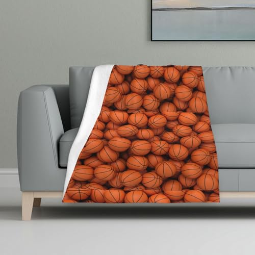 Orangefarbener Basketballball,Decke, warme Anti-Pilling-Flanell-Plüsch-Überwurfdecke, 81 x 122 cm Orangefarbener Basketballball,Decke, warme Anti-Pilling-Flanell-Plüsch-Überwurfdecke, 81 x 122 cm von InOmak