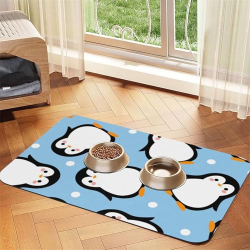 Pinguin Flauschig Winter Flauschig,Futtermatte für Haustiere, Tischsets aus PU-Leder für Katzen und Hunde,30x45cm Pinguin Flauschig Winter Flauschig,Futtermatte für Haustiere, Tischsets aus PU-Leder für Katzen und Hunde,30x45cm von InOmak