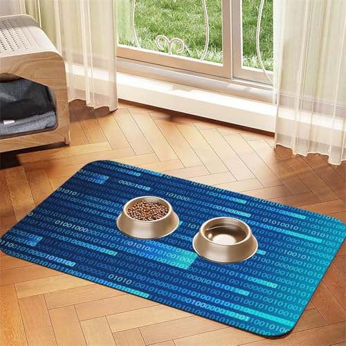 Programmer Code Blue,Waterproof Pet Feeding Mat,PU Leather Placemats for Cat Dog Water Bowl,Food Mats,40x60cm Programmer Code Blue,Waterproof Pet Feeding Mat,PU Leather Placemats for Cat Dog Water Bowl,Food Mats,40x60cm von InOmak