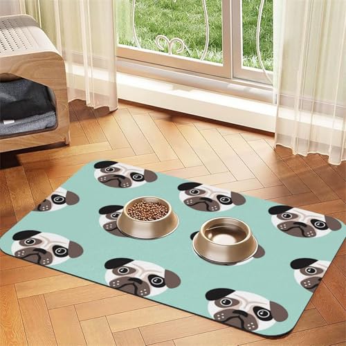 Pug Blue Puppy Illustration Kids Pattern,Waterproof Pet Feeding Mat,PU Leather Placemats for Cat Dog Water Bowl,Food Mats,40x60cm Pug Blue Puppy Illustration Kids Pattern,Waterproof Pet Feeding Mat,PU Leather Placemats for Cat Dog Water Bowl,Food Mats,40x60cm von InOmak