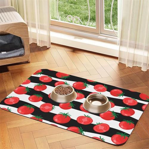 Red Tomatoes with Streak,Waterproof Pet Feeding Mat,PU Leather Placemats for Cat Dog Water Bowl,Food Mats,30x45cm Red Tomatoes with Streak,Waterproof Pet Feeding Mat,PU Leather Placemats for Cat Dog Water Bowl,Food Mats,30x45cm von InOmak