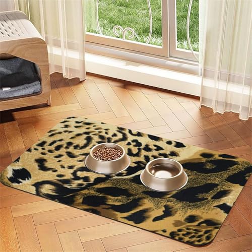 Retro Leopard Print,Waterproof Pet Feeding Mat,PU Leather Placemats for Cat Dog Water Bowl,Food Mats,30x45cm Retro Leopard Print,Waterproof Pet Feeding Mat,PU Leather Placemats for Cat Dog Water Bowl,Food Mats,30x45cm von InOmak