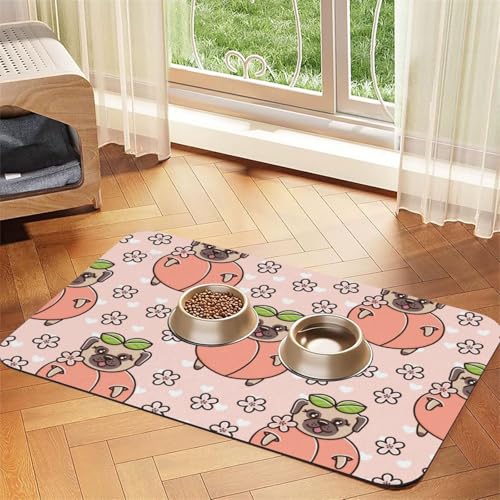 Rosa Hundepfirsich,Futtermatte für Haustiere, Tischsets aus PU-Leder für Katzen und Hunde,30x45cm Rosa Hundepfirsich,Futtermatte für Haustiere, Tischsets aus PU-Leder für Katzen und Hunde,30x45cm von InOmak