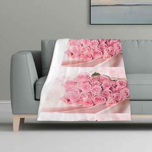 Rose,Decke, warme Anti-Pilling-Flanell-Plüsch-Überwurfdecke, 81 x 122 cm Rose,Decke, warme Anti-Pilling-Flanell-Plüsch-Überwurfdecke, 81 x 122 cm von InOmak