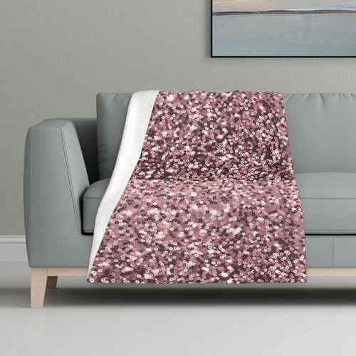 Roségold Pailletten auf rosa abstrakt,Decke, warme Anti-Pilling-Flanell-Plüsch-Überwurfdecke, 81 x 122 cm Roségold Pailletten auf rosa abstrakt,Decke, warme Anti-Pilling-Flanell-Plüsch-Überwurfdecke, 81 x 122 cm von InOmak