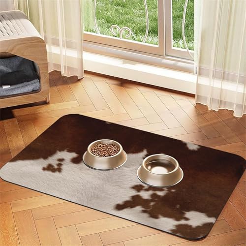 Rotbraunes Rindsleder,Futtermatte für Haustiere, Tischsets aus PU-Leder für Katzen und Hunde,30x45cm Rotbraunes Rindsleder,Futtermatte für Haustiere, Tischsets aus PU-Leder für Katzen und Hunde,30x45cm von InOmak