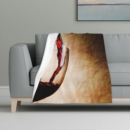 Rotweinglas,Decke, warme Anti-Pilling-Flanell-Plüsch-Überwurfdecke, 81 x 122 cm Rotweinglas,Decke, warme Anti-Pilling-Flanell-Plüsch-Überwurfdecke, 81 x 122 cm von InOmak