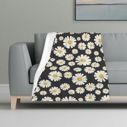 Schöne weiße Gänseblümchen,Decke, warme Anti-Pilling-Flanell-Plüsch-Überwurfdecke, 81 x 122 cm Schöne weiße Gänseblümchen,Decke, warme Anti-Pilling-Flanell-Plüsch-Überwurfdecke, 81 x 122 cm von InOmak