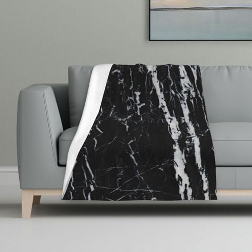 Schwarz-weißer Marmor,Decke, warme Anti-Pilling-Flanell-Plüsch-Überwurfdecke, 81 x 122 cm Schwarz-weißer Marmor,Decke, warme Anti-Pilling-Flanell-Plüsch-Überwurfdecke, 81 x 122 cm von InOmak