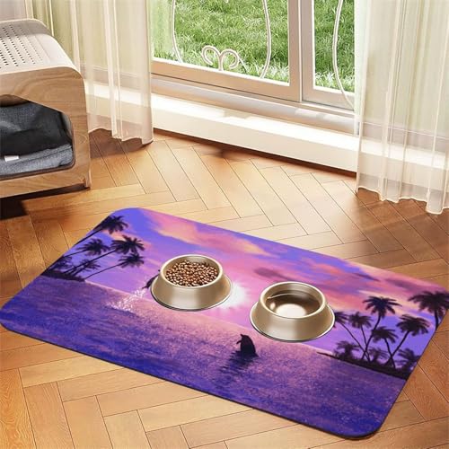 Sonnenuntergang Delfine,Futtermatte für Haustiere, Tischsets aus PU-Leder für Katzen und Hunde,40x60cm Sonnenuntergang Delfine,Futtermatte für Haustiere, Tischsets aus PU-Leder für Katzen und Hunde,40x60cm von InOmak