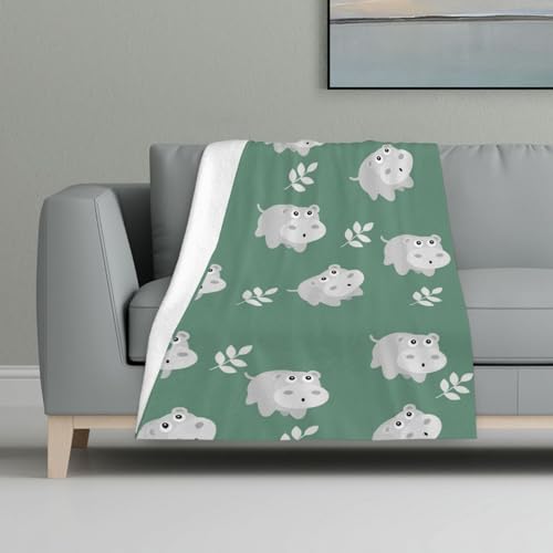 Süßes Nilpferd,Decke, warme Anti-Pilling-Flanell-Plüsch-Überwurfdecke, 81 x 122 cm Süßes Nilpferd,Decke, warme Anti-Pilling-Flanell-Plüsch-Überwurfdecke, 81 x 122 cm von InOmak