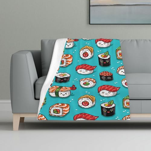 Sushi und Sashimi,Decke, warme Anti-Pilling-Flanell-Plüsch-Überwurfdecke, 81 x 122 cm Sushi und Sashimi,Decke, warme Anti-Pilling-Flanell-Plüsch-Überwurfdecke, 81 x 122 cm von InOmak