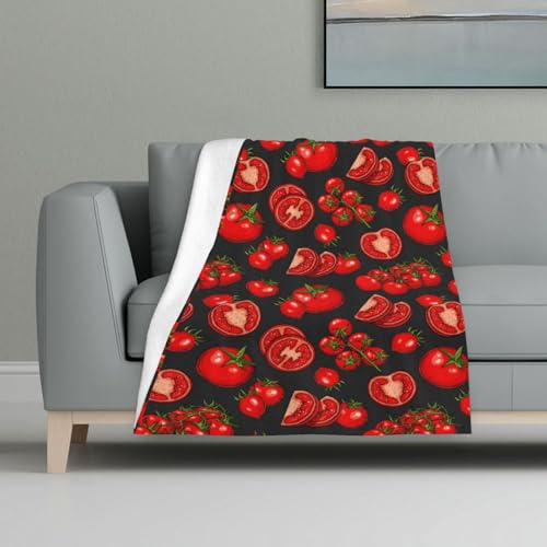 Tomaten, Gemüse, Muster,Decke, warme Anti-Pilling-Flanell-Plüsch-Überwurfdecke, 81 x 122 cm Tomaten, Gemüse, Muster,Decke, warme Anti-Pilling-Flanell-Plüsch-Überwurfdecke, 81 x 122 cm von InOmak