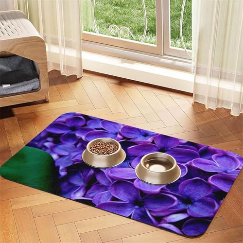 Violette Blume,Futtermatte für Haustiere, Tischsets aus PU-Leder für Katzen und Hunde,30x45cm Violette Blume,Futtermatte für Haustiere, Tischsets aus PU-Leder für Katzen und Hunde,30x45cm von InOmak