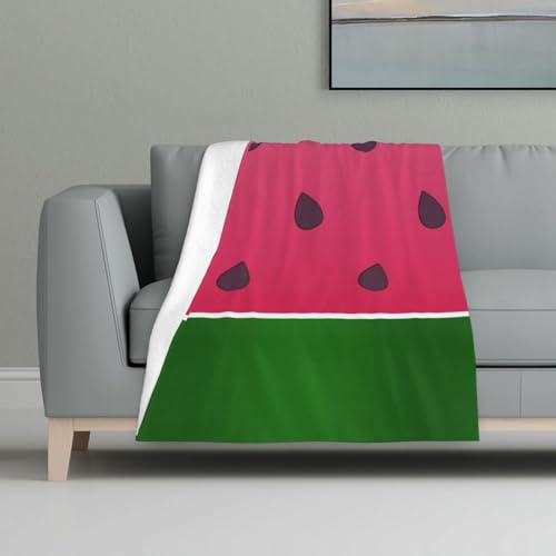 Wassermelone Obst Sommer,Decke, warme Anti-Pilling-Flanell-Plüsch-Überwurfdecke, 81 x 122 cm von InOmak