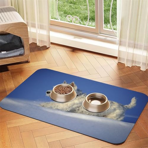Westie Winter West Highland White Terrier Hunde,Futtermatte für Haustiere, Tischsets aus PU-Leder für Katzen und Hunde,40x60cm Westie Winter West Highland White Terrier Hunde,Futtermatte für Haustiere, Tischsets aus PU-Leder für Katzen und Hunde,40x60cm von InOmak