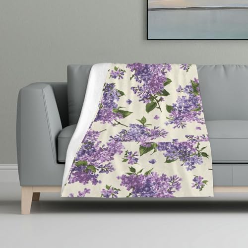 Wunderschöner lila Blumendruck,Decke, warme Anti-Pilling-Flanell-Plüsch-Überwurfdecke, 81 x 122 cm Wunderschöner lila Blumendruck,Decke, warme Anti-Pilling-Flanell-Plüsch-Überwurfdecke, 81 x 122 cm von InOmak
