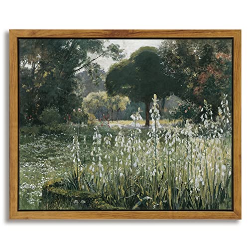 InSimSea Gerahmte Leinwand, Wandkunst, Zimmer, eklektische Dekoration, Wiese mit Blumen, Gemälde, Wandkunstdrucke, klassische Landschaft, Heimbüro, Wanddekoration, Heimdekoration (20x25 cm) von InSimSea