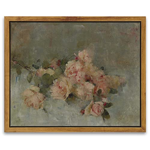 InSimSea Gerahmte Wandkunst, Heimdekoration, klassisches Ölgemälde, Rosen, Leinwanddruck, Wanddekoration, Heimbüro, Badezimmer, Dekoration, 20 x 25 cm von InSimSea