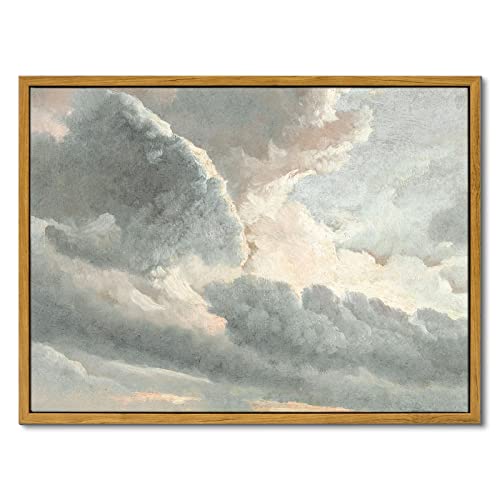 InSimSea Gerahmte Wandkunst, Raumdekoration, klassisches Ölgemälde, Leinwanddruck, Studie der Wolken mit einem Sonnenuntergang in der Nähe von Rom, Vintage-Landschaft, Heimdekoration, 30x40 cm von InSimSea