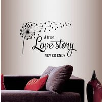 In-Style Abziehbilder Wand Vinyl Aufkleber Kunst A True Love Story Never Ends Zitat Satz Liebe Herzen Löwenzahn Abnehmbares Wandbild Design 12 In-Style Abziehbilder Wand Vinyl Aufkleber Kunst A True Love Story Never Ends Zitat Satz Liebe Herzen Löwenzahn Abnehmbares Wandbild Design 12 von InStyleDecals