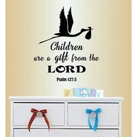 In-Style Abziehbilder Wand Vinyl Aufkleber Wohnkultur Kinder Sind Ein Geschenk Vom Herrn Psalm Zitat Fliegender Storch Bundle Kinderzimmer Design 237 In-Style Abziehbilder Wand Vinyl Aufkleber Wohnkultur Kinder Sind Ein Geschenk Vom Herrn Psalm Zitat Fliegender Storch Bundle Kinderzimmer Design 237 von InStyleDecals
