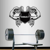 In-Style Abziehbilder Wand Vinyl Aufkleber Wohnkultur Kunst Emblem Workout Wort Starke Arm Flügel Bodybuilding Fitness Gym Abnehmbare Design 257 von InStyleDecals