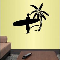 In-Style Abziehbilder Wand Vinyl Aufkleber Wohnkultur Kunst Surfen Surfer Junge Mann Mit Surfbrett Palme Strand Abnehmbare Wandbild Design 108 In-Style Abziehbilder Wand Vinyl Aufkleber Wohnkultur Kunst Surfen Surfer Junge Mann Mit Surfbrett Palme Strand Abnehmbare Wandbild Design 108 von InStyleDecals