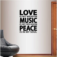In-Style Decals Wall Vinyl Decal Art Sticker Liebe Meine Waffe Musik Religion Peace Is in My Soul Zitat Hippie Removable Wandbild Design 236 In-Style Decals Wall Vinyl Decal Art Sticker Liebe Meine Waffe Musik Religion Peace Is in My Soul Zitat Hippie Removable Wandbild Design 236 von InStyleDecals