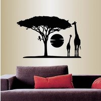 In-Style Decals Wall Vinyl Decal Decor Art Sticker Afrika Savannah Giraffen Baum Wildtier Safari Landschaft Removable Wandbild Design 353 von InStyleDecals