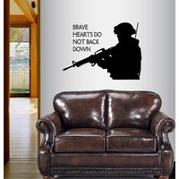 In-Style Decals Wand Vinyl Aufkleber Decor Art Sticker Brave Hearts Zitat Soldat Militär Mann Armee Waffen Soldaten Raum Abnehmbares Design 65 von InStyleDecals