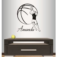 In-Style Decals Wand Vinyl Aufkleber Home Decor Art Sticker Basketball Player Mädchen Frau Benutzerdefinierter Name Sport Kinderzimmer Abnehmbare In-Style Decals Wand Vinyl Aufkleber Home Decor Art Sticker Basketball Player Mädchen Frau Benutzerdefinierter Name Sport Kinderzimmer Abnehmbare von InStyleDecals