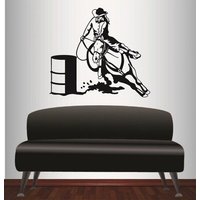 In-Style Decals Wand Vinyl Aufkleber Home Decor Art Sticker Cowgirl Auf Pferd Barrel Racing Reitsport Weiblich Frau Mädchen Western Wandbild In-Style Decals Wand Vinyl Aufkleber Home Decor Art Sticker Cowgirl Auf Pferd Barrel Racing Reitsport Weiblich Frau Mädchen Western Wandbild von InStyleDecals