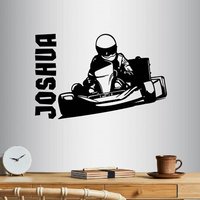 In-Style Decals Wand Vinyl Aufkleber Home Decor Art Sticker Custom Name Guy Boy Man Go Kart Racing Racer Kinderzimmer Abnehmbare Wandbild Design 1607 von InStyleDecals