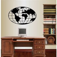 In-style Abziehbilder Wand Vinyl Aufkleber Dekor Kunst Erde Karte Der Welt Kontinente Globus Geographie Raum Abnehmbare Wandbild Einzigartiges Design von InStyleDecals