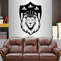In-style Abziehbilder Wand Vinyl Aufkleber Wohnkultur Kunst König Der Löwen Mit Krone Thron Löwenkopf Abnehmbares Wandbild Design Für Jeden Raum 308 von InStyleDecals