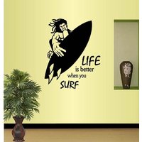 In-style Abziehbilder Wand Vinyl Aufkleber Wohnkultur Kunst Life Is Better When You Surf Zitat Man Surfer Sport Abnehmbare Wandbild Design 418 von InStyleDecals