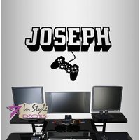 In-style Aufkleber Wand Vinyl Wohnkultur Kunst 3D Benutzerdefinierte Name Junge Mädchen Gamer Controller Videospiel Computerspiele Room Design 2443 von InStyleDecals
