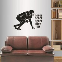 In-style Aufkleber Wand Vinyl Wohnkultur Kunst Fußballspieler Never Give Up Zitat Sportler Sport Junge Mann Zimmer Wandgestaltung 180 von InStyleDecals