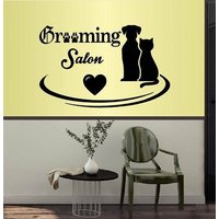 In-style Decals Wand Vinyl Aufkleber Wohnkultur Kunst Tierpflege Salon Worte Hund Und Katze Herz Pet Shop Logo Tiere Wandbild Design 1990 von InStyleDecals