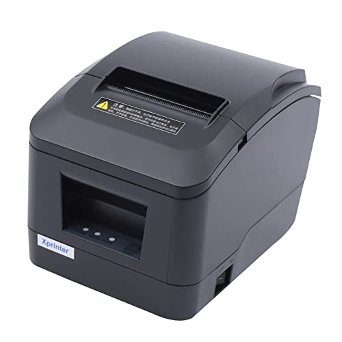 InSyoForeverEC Thermodrucker 80mm Quittungsdrucker Mini Thermo Auto-Cut Bondrucker Netzteil Kit POS Drucker Etiketten Drucker USB Anschluss Schwarz von InSyoForeverEC